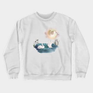 Moonlit Swans Crewneck Sweatshirt